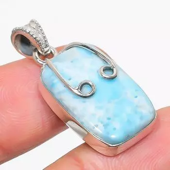 Natural Republic Larimar Gemstone 925 Solid Sterling Silver Pendant 1.50 f7i42