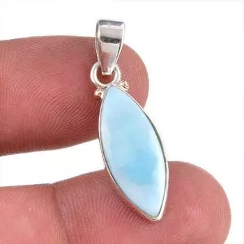Natural Republic Larimar Gemstone 925 Solid Sterling Silver Pendant 1.25 j0f70
