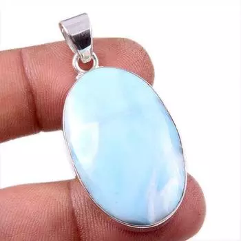 Natural Republic Larimar Gemstone 925 Solid Sterling Silver Pendant 1.75 c6w24