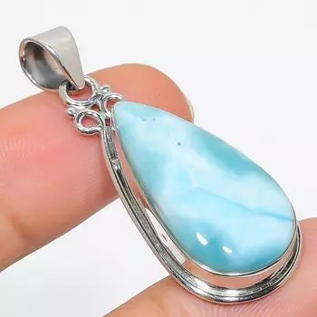 Natural Republic Larimar Gemstone 925 Solid Sterling Silver Gift Pendant 2 w9Y63