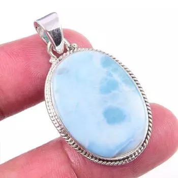 Natural Republic Larimar Gemstone 925 Solid Sterling Silver Pendant 1.50 Q6D05