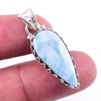 Natural Republic Larimar Gemstone 925 Solid Sterling Silver Pendant 1.50 k1P69