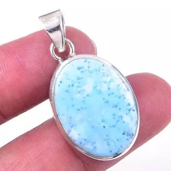 Natural Republic Larimar Gemstone 925 Solid Sterling Silver Pendant 1.50 W2F61