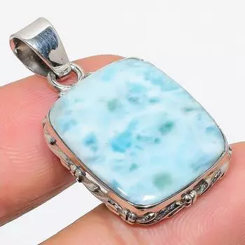 Natural Republic Larimar Gemstone 925 Solid Sterling Silver Pendant 1.50 A9j64