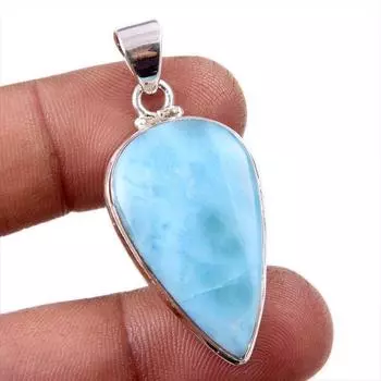 Natural Republic Larimar Gemstone 925 Solid Sterling Silver Pendant 1.75 e1n42