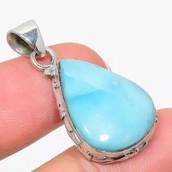 Natural Republic Larimar Gemstone 925 Solid Sterling Silver Pendant 1.50 B6r85