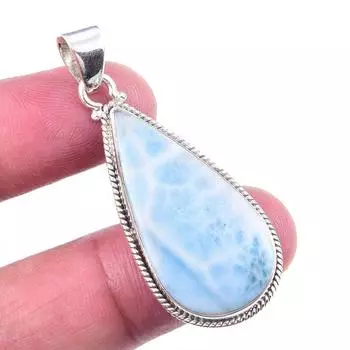 Natural Republic Larimar Gemstone 925 Solid Sterling Silver Pendant 1.75 B2O99