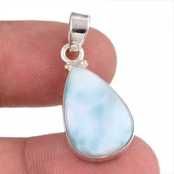 Natural Republic Larimar Gemstone 925 Solid Sterling Silver Pendant 1.25 f8J16
