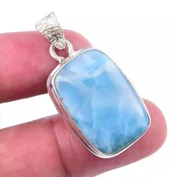 Natural Republic Larimar Gemstone 925 Solid Sterling Silver Pendant 1.50 d0J85