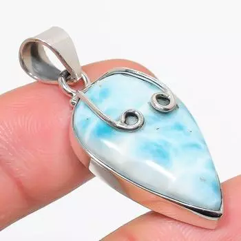 Natural Republic Larimar Gemstone 925 Solid Sterling Silver Pendant 1.75 e2t68