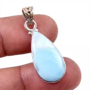 Подвеска из натурального ларимара, серебро 925 пробы, 1,5 k6p76
