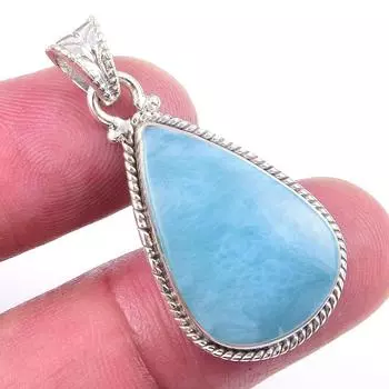 Natural Republic Larimar Gemstone 925 Solid Sterling Silver Pendant 1.50 k9t27