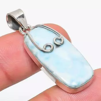 Natural Republic Larimar Gemstone 925 Solid Sterling Silver Pendant 1.75 D1b42