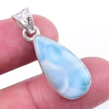Natural Republic Larimar Gemstone 925 Solid Sterling Silver Pendant 1.25 k5L33