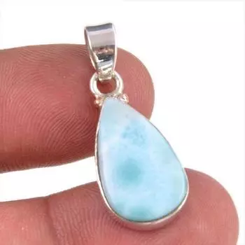 Natural Republic Larimar Gemstone 925 Solid Sterling Silver Pendant 1.25 q6d63