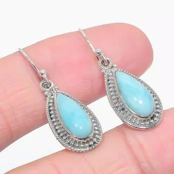 Natural Republic Larimar Gemstone 925 Solid Sterling Silver Earring 1.25 S5C49
