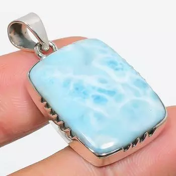 Natural Republic Larimar Gemstone 925 Solid Sterling Silver Pendant 1.75 E2C44