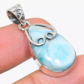 Natural Republic Larimar Gemstone 925 Solid Sterling Silver Pendant 1.50 J2n13