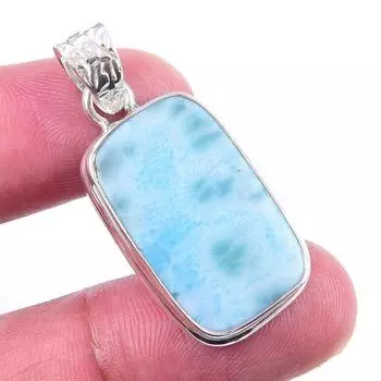 Natural Republic Larimar Gemstone 925 Solid Sterling Silver Pendant 1.50 u0z37