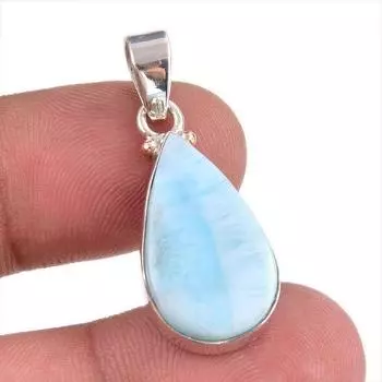 Natural Republic Larimar Gemstone 925 Solid Sterling Silver Pendant 1.25 I9K71