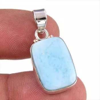 Natural Republic Larimar Gemstone 925 Solid Sterling Silver Pendant 1.25 w8S66