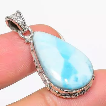 Natural Republic Larimar Gemstone 925 Solid Sterling Silver Pendant 1.50 a6R81