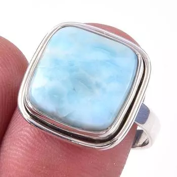Natural Republic Larimar Gemstone 925 Solid Sterling Silver Gift Ring S.9 e2y81
