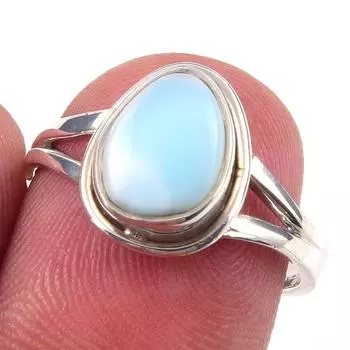 Natural Republic Larimar Gemstone 925 Solid Sterling Silver Gift Ring S.7 J9a45
