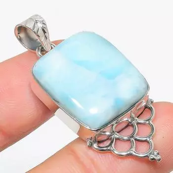 Natural Republic Larimar Gemstone 925 Solid Sterling Silver Pendant 1.75 q3d18