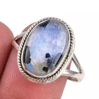 Natural Republic Larimar Gemstone 925 Solid Sterling Silver Gift Ring S.8 f4r43