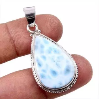 Natural Republic Larimar Gemstone 925 Solid Sterling Silver Pendant 1.5 n0o38