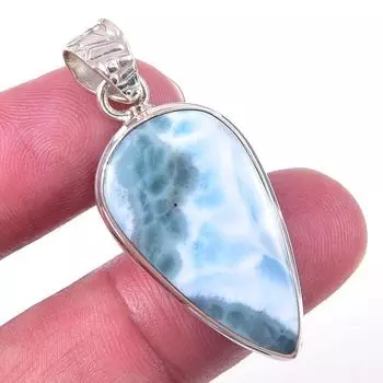 Natural Republic Larimar Gemstone 925 Solid Sterling Silver Pendant 1.75 R9p64