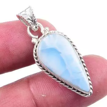 Natural Republic Larimar Gemstone 925 Solid Sterling Silver Pendant 1.50 p0Z08