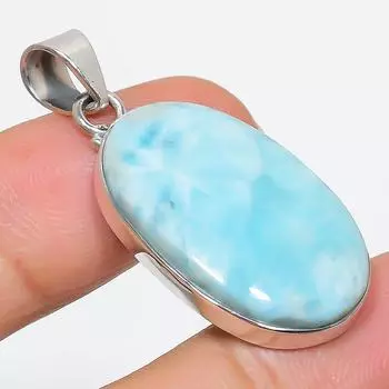 Natural Republic Larimar Gemstone 925 Solid Sterling Silver Pendant 1.75 O7O85
