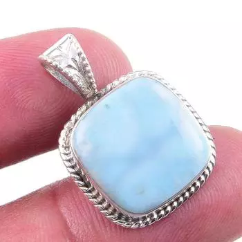 Natural Republic Larimar Gemstone 925 Solid Sterling Silver Gift Pendant 1 o6w10