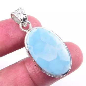 Natural Republic Larimar Gemstone 925 Solid Sterling Silver Pendant 1.50 a1u66