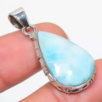 Natural Republic Larimar Gemstone 925 Solid Sterling Silver Pendant 1.75 a3V03