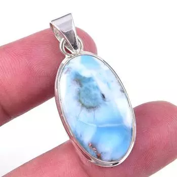 Natural Republic Larimar Gemstone 925 Solid Sterling Silver Pendant 1.50 a7l54