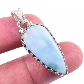Natural Republic Larimar Gemstone 925 Solid Sterling Silver Pendant 1.50 m6v67
