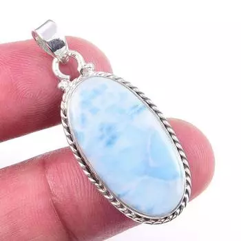 Natural Republic Larimar Gemstone 925 Solid Sterling Silver Pendant 1.50 i6F73