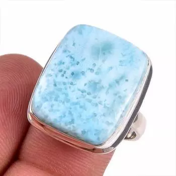 Natural Republic Larimar Gemstone 925 Solid Sterling Silver Gift Ring S.9 S4B18