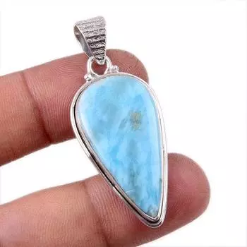 Natural Republic Larimar Gemstone 925 Solid Sterling Silver Pendant 1.75 K3r93