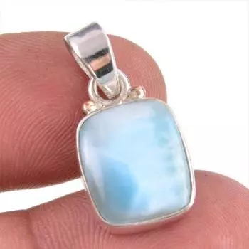 Natural Republic Larimar Gemstone 925 Solid Sterling Silver Pendant 1.25 V8H52