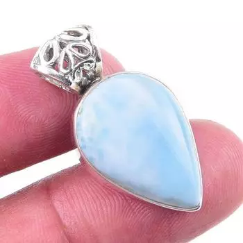Natural Republic Larimar Gemstone 925 Solid Sterling Silver Gift Pendant 1 K7J70