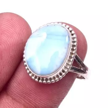 Natural Republic Larimar Gemstone 925 Solid Sterling Silver Gift Ring S.9 U6p13
