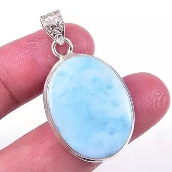 Natural Republic Larimar Gemstone 925 Solid Sterling Silver Pendant 1.50 W1n17