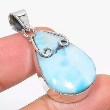 Natural Republic Larimar Gemstone 925 Solid Sterling Silver Pendant 1.75 t3y20