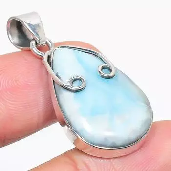 Natural Republic Larimar Gemstone 925 Solid Sterling Silver Pendant 1.50 o3s83