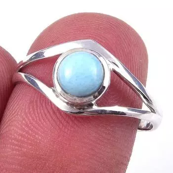 Natural Republic Larimar Gemstone 925 Solid Sterling Silver Gift Ring S.8 s0G76