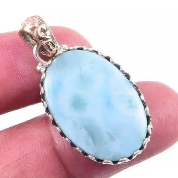 Natural Republic Larimar Gemstone 925 Solid Sterling Silver Pendant 1.50 l6Q92
